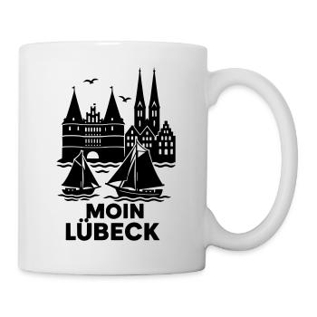 Lübeck Silhouette Moin - Tasse - Weiß - Rechts