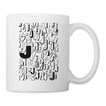 Typo J – Conception de lettres pour les amateurs de polices de caractères - Mug blanc - blanc - Droite
