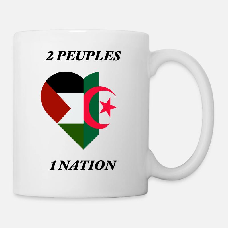 FRATERNITÉ_ALGÉRIE_PALESTINE - Mug blanc - blanc