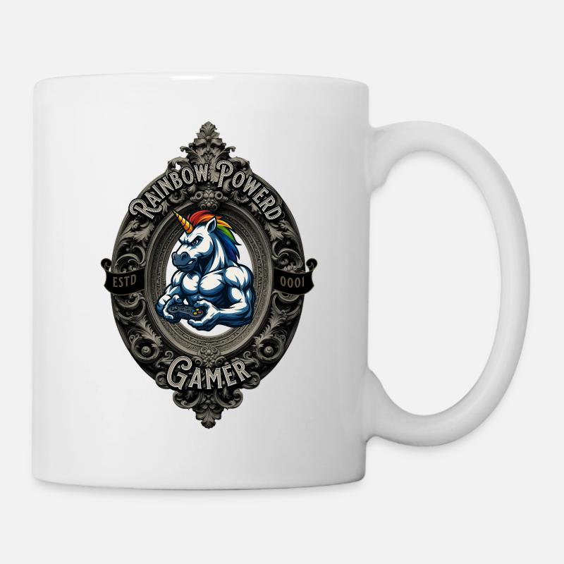 Rainbow Power Gamer - Tasse - Weiß