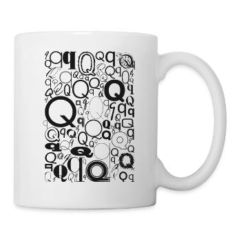 Typo Q – Buchstaben Design für Schriftliebhaber - Tasse - Weiß - Rechts
