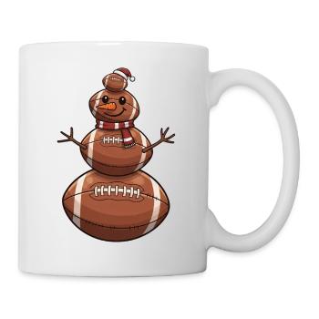 Football dessin animé bonhomme de neige - Mug blanc - blanc - Droite