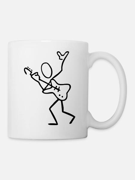 Guitariste sur scène lors du concert - Mug blanc - blanc