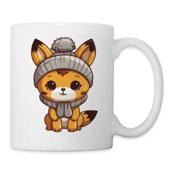Fuchs Winter Comic - Tasse - Weiß - Rechts