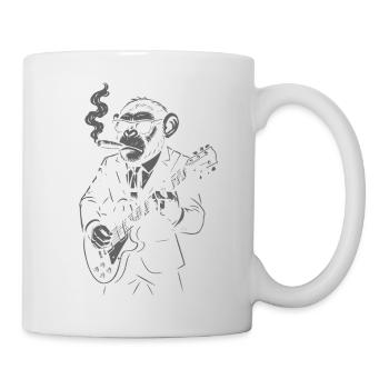 Rock and Roll Monkey Gitarrist - Tasse - Weiß - Rechts