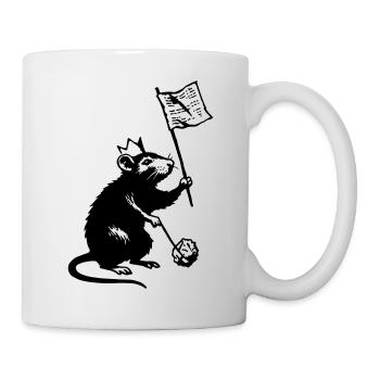 Rat avec drapeau - Mug blanc - blanc - Droite