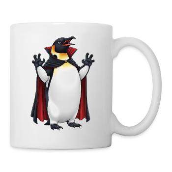 Funny Halloween Penguin Vampire Creepy Cartoon - Mug - white - Right