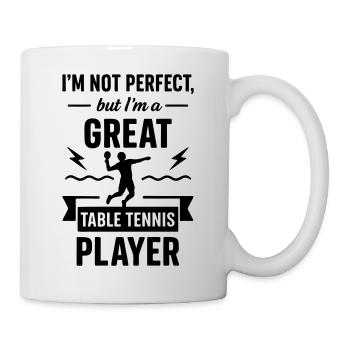 Super joueur de tennis de table drôle - Mug blanc - blanc - Droite