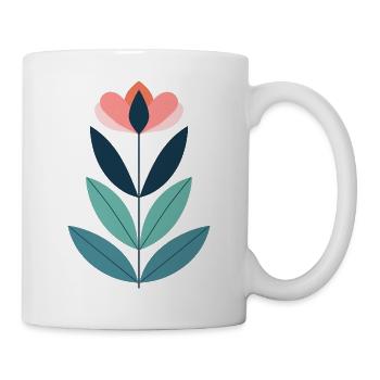 Geometric Modern Flower Illustration - Mug - white - Right