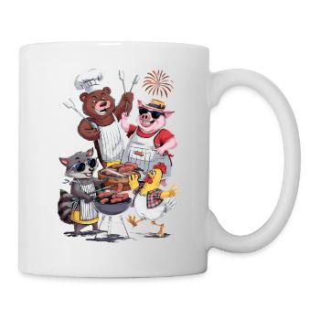 Papa Barbecue Grillades Roi du BBQ Humour - Mug blanc - blanc - Droite