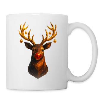Renne de Noël Low Poly - Mug blanc - blanc - Droite