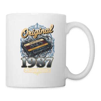 38ème Anniversaire Vintage 1987 Cassette Homme Femme - Mug blanc - blanc - Droite