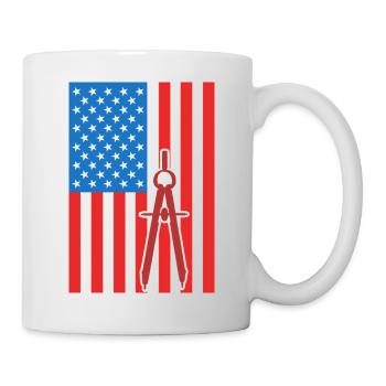 4th of July USA Architecture - Mug - white - Right
