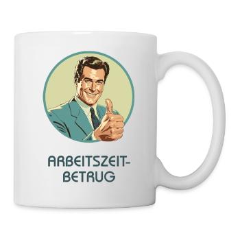 Fraude au temps de travail Motif rétro - Mug blanc - blanc - Droite
