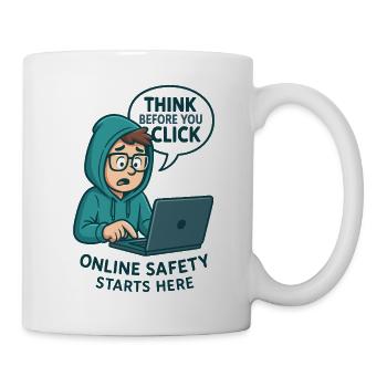 Réfléchissez avant de cliquer - Sécurité en ligne - Mug blanc - blanc - Droite