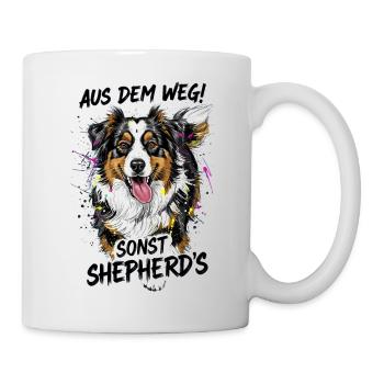 Australischer Schäferhund Aus Dem Weg Geschenk  - Tasse - Weiß - Rechts
