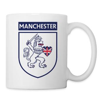 Wappenlöwe mit Schwert und Fahnenherz - Tasse - Weiß - Rechts