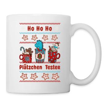 Ho ho ho Plätzchen Tester -Weihnachtsbäckerei Kind - Tasse - Weiß - Rechts