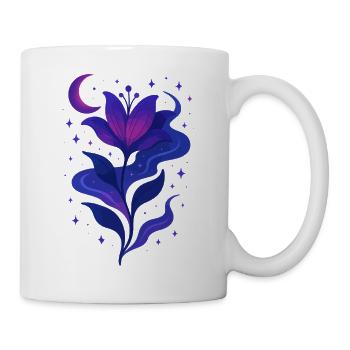Mitternachtsblüte Galaxie Blume - Tasse - Weiß - Rechts