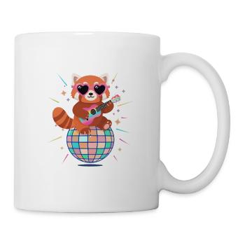 Red Panda Disco Ball Années 80 Rétro Drôle - Mug blanc - blanc - Droite