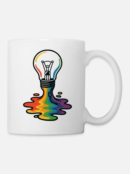 Rainbow Melt Glühbirne - Tasse - Weiß