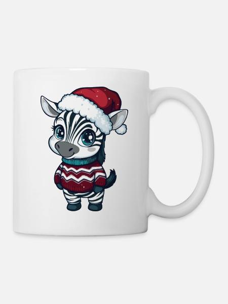 Zebra Weihnachten - Tasse - Weiß