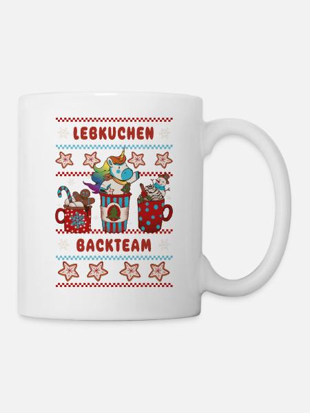 Gingerbread Baking Team Unicorn Christmas Baking - Mug - white