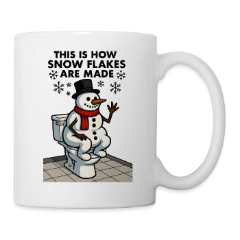 Snowman on Toilet Cartoon Funny  - Mug - white - Right
