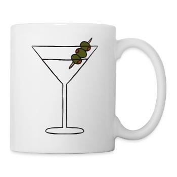 Martini-Silhouette am Olivenspieß - Tasse - Weiß - Rechts