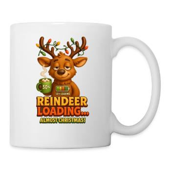 Reindeer Loading – Lustiges Weihnachts Rentier  - Tasse - Weiß - Rechts