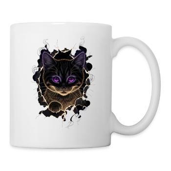 Katze Zerrissenes Tuch - Süßes Gothic  - Tasse - Weiß - Rechts