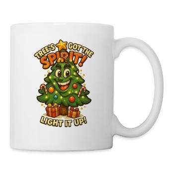 Tree’s Got The Spirit – Lustiger Weihnachtsbaum  - Tasse - Weiß - Rechts