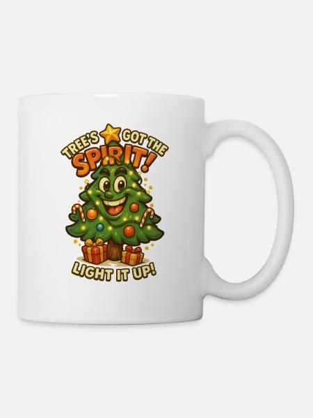 Tree's Got The Spirit – Funny Christmas Tree - Mug - white