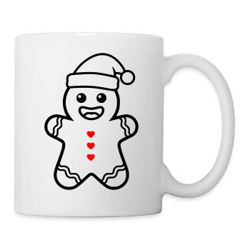 Süßer Lebkuchenmann | Weihnachten mit Herz - Tasse - Weiß - Rechts