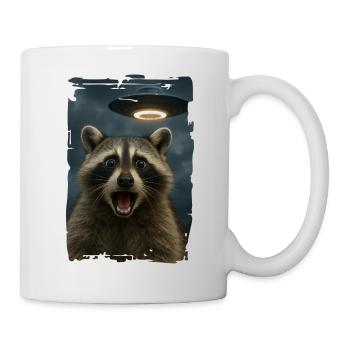 Waschbär Raccoon UFO Alien Weirdcore Aesthetic - Mug - white - Right