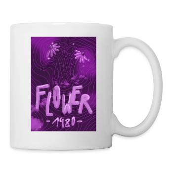 Floral Neon 80er Retro - Tasse - Weiß - Rechts