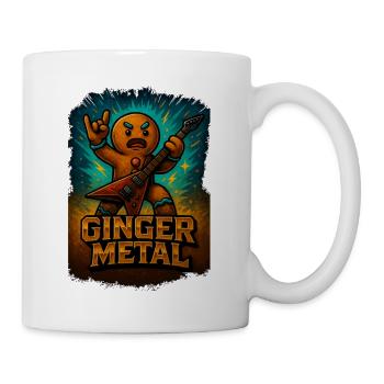 Ginger Metal – Funny Christmas Design Metal Fan - Mug - white - Right