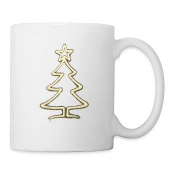 Urban Christmas Tree – One Line Art Weihnachts Des - Tasse - Weiß - Rechts