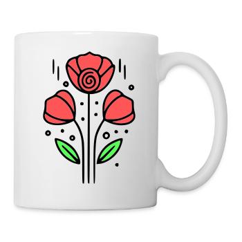 Poppy Poppies Minimalist Line Art 10 - Mug - white - Right