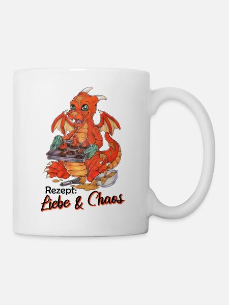 Witziger Drache Plätzchen Backen Weihnachten - Tasse - Weiß