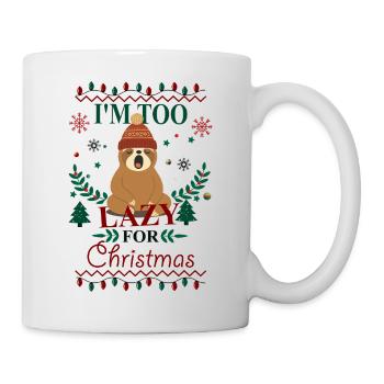 Drôle de paresseux trop paresseux pour Noël - Mug blanc - blanc - Droite