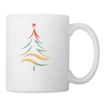 Bunter Weihnachtsbaum Pinselstriche - Tasse - Weiß - Rechts