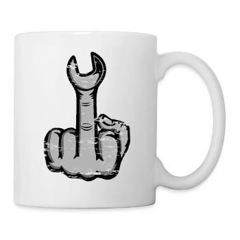 Clé à doigt puante du majeur utilisée - Mug blanc - blanc - Droite
