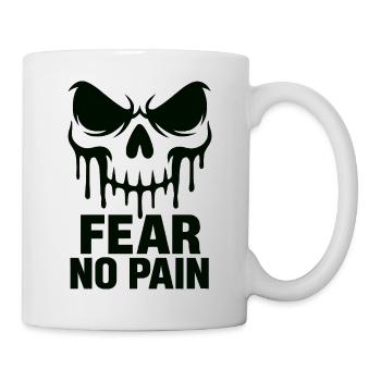 Fear No Pain Crâne Gym Motivation - Mug blanc - blanc - Droite