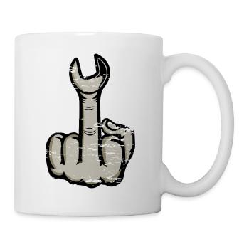 Middle Finger Stinky Finger Wrench Design - Mug - white - Right