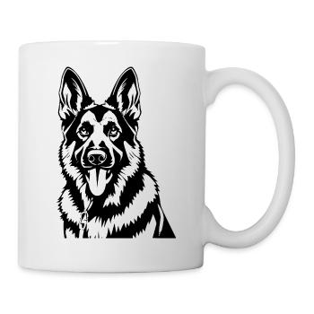 Schaeferhund_schwarz - Mug blanc - blanc - Droite