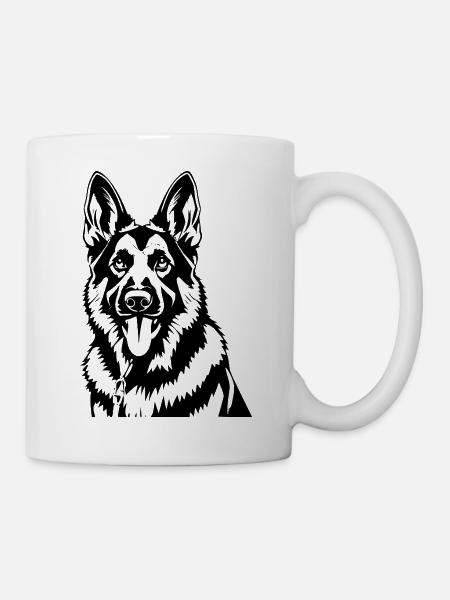 Schaeferhund_schwarz - Tasse - Weiß