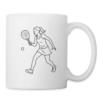 Lignes joueur de padel en mouvement - Mug blanc - blanc - Droite