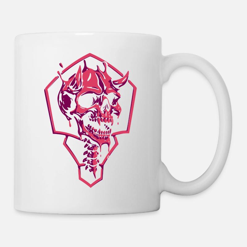 Geometric Pink Skull - Mug - white