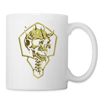 Crâne géométrique doré - Mug blanc - blanc - Droite